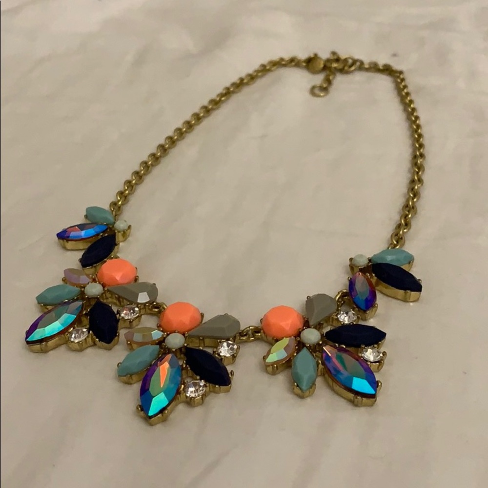 Multi-colored Gold J Crew Necklace